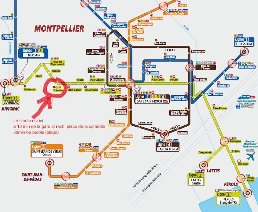 Studio 50M Tram Parking Gratuit 13Min Gare Montpellier Dış mekan fotoğraf